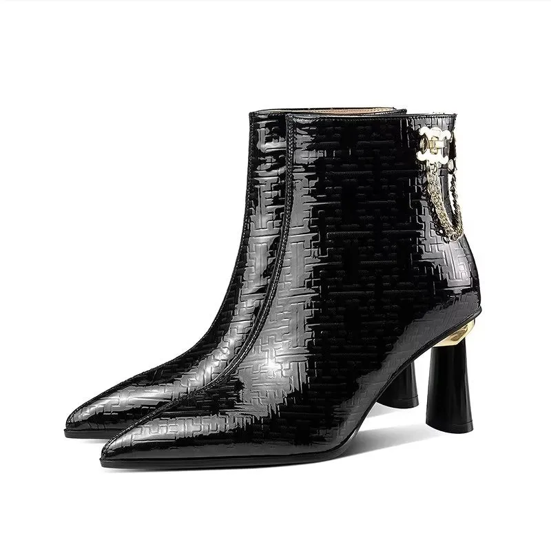 LuxeLeather Exotic Chic High Heeled Boots