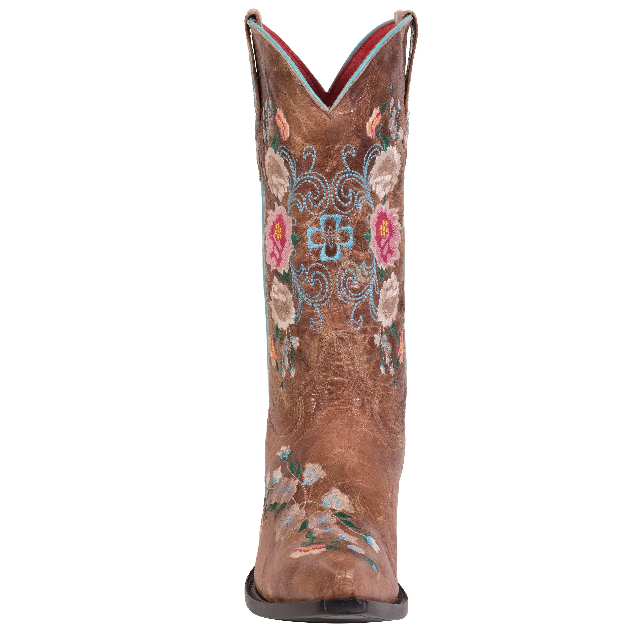 Macie Bean Womens Rose Garden Honey Bunch Leather Cowboy Boots