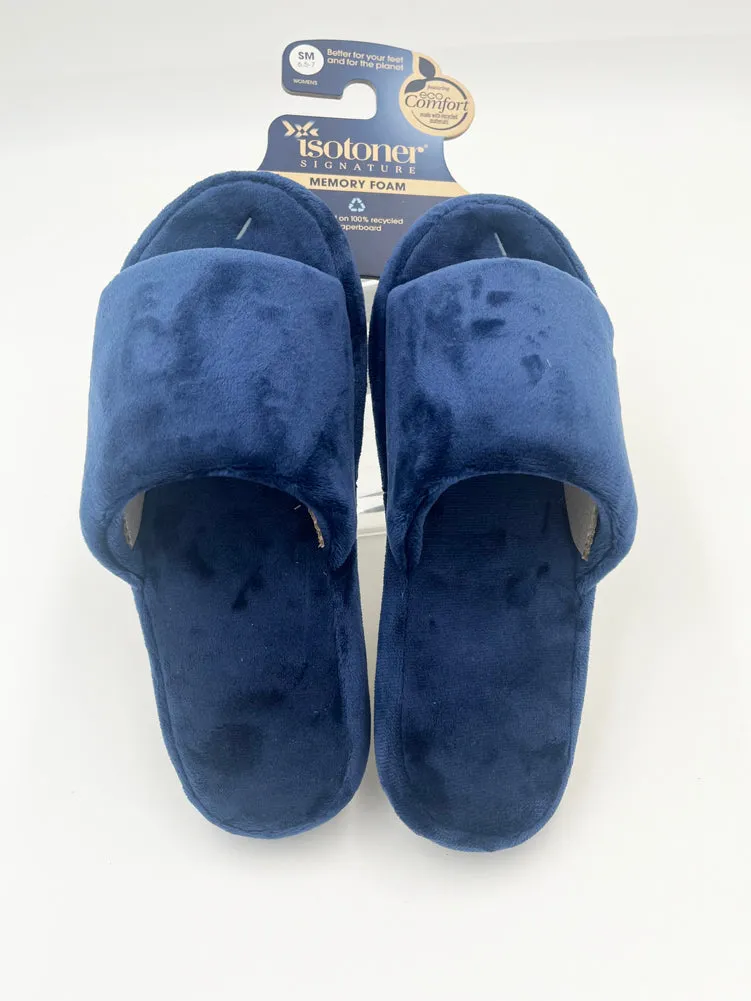 Memory Foam Sandals in Navy Blue by Isotoner