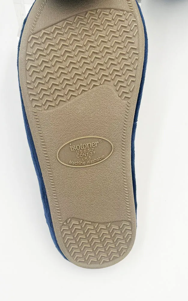 Memory Foam Sandals in Navy Blue by Isotoner