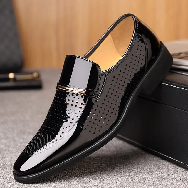 Men Luxury Brand Genuine Leather Formal Flats Shoes