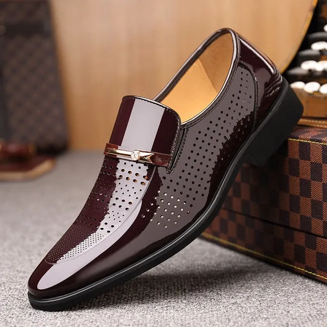 Men Luxury Brand Genuine Leather Formal Flats Shoes