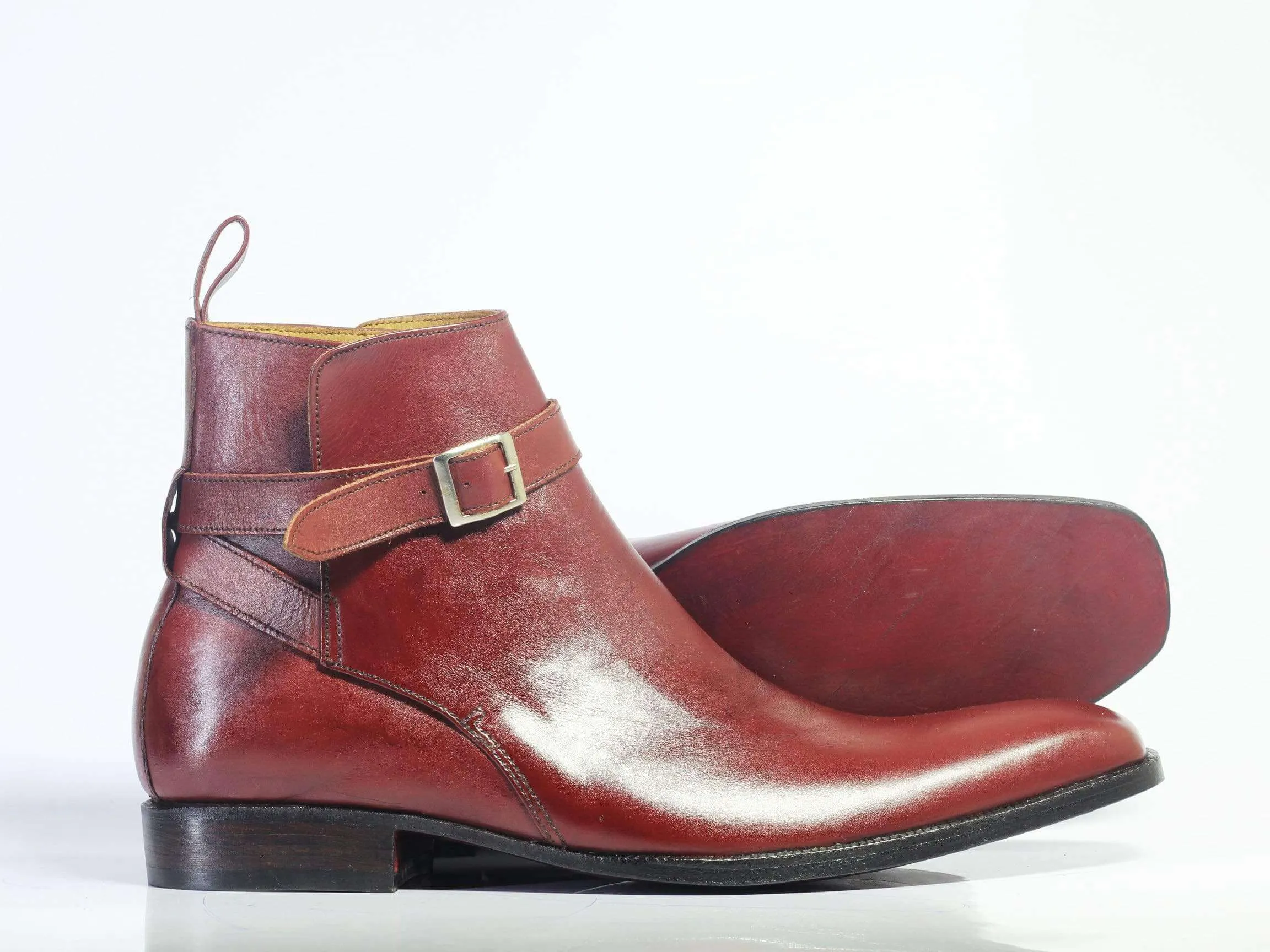 Men's Ankle High Burgundy Jodhpurs Boots