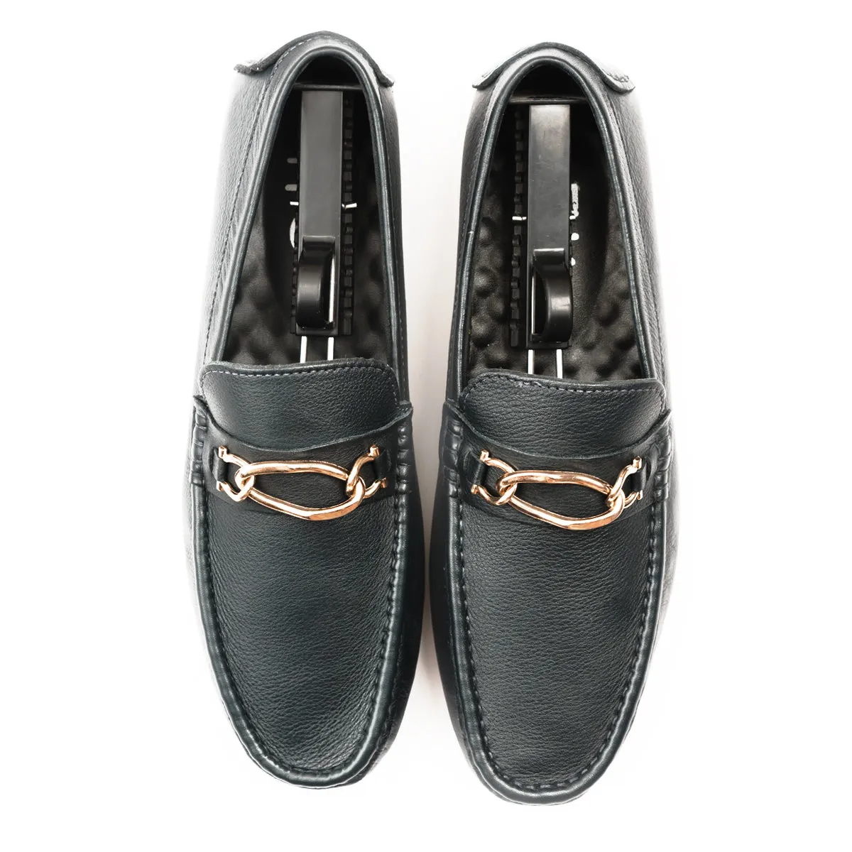 Metallic Buckled Moccasins