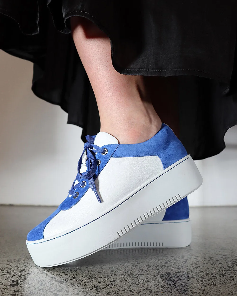 Minx Strike Cobalt Suede White Nappa Sneaker