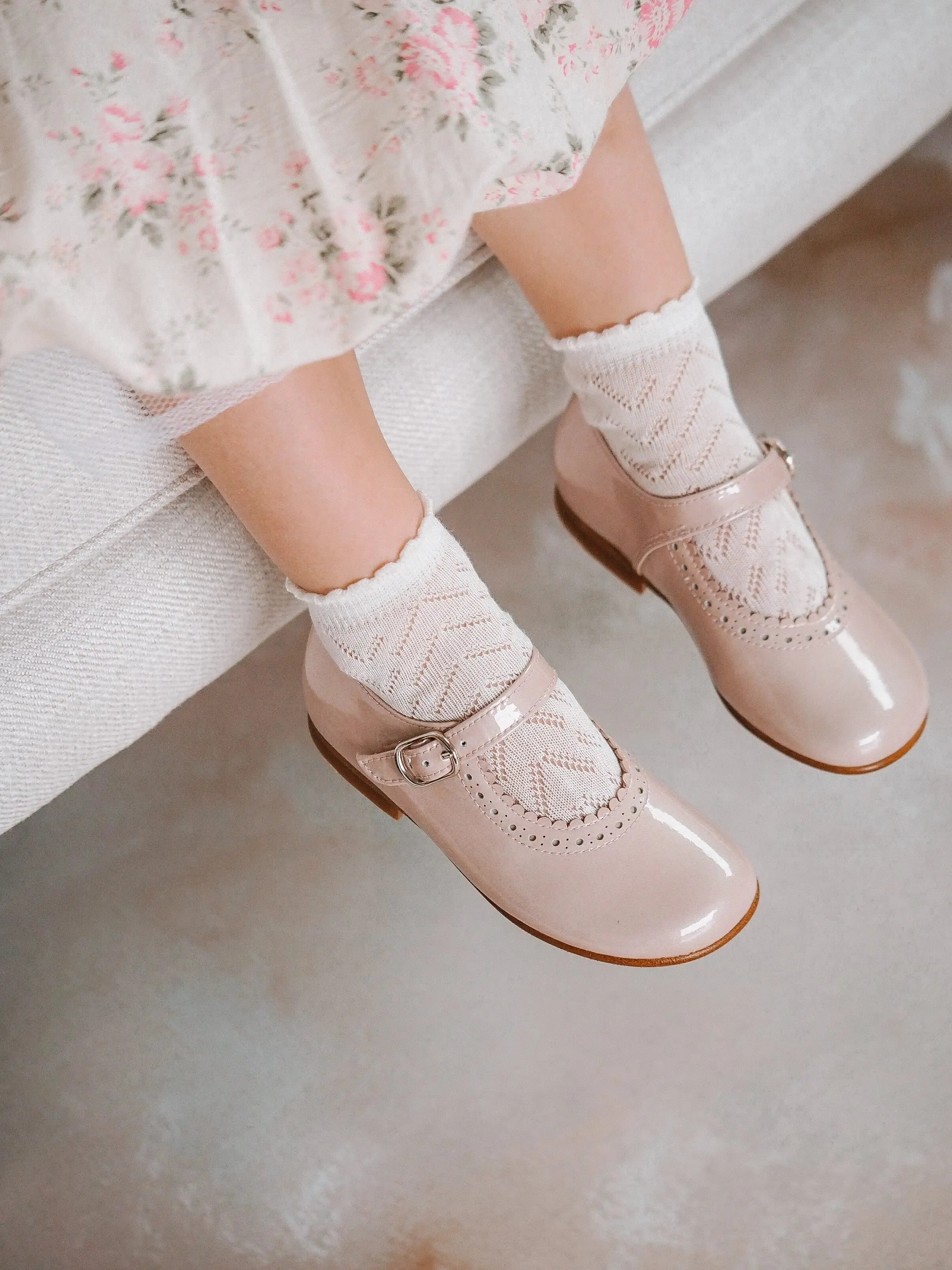 Natalie- Light Pink Patent Leather Mary Jane Shoes