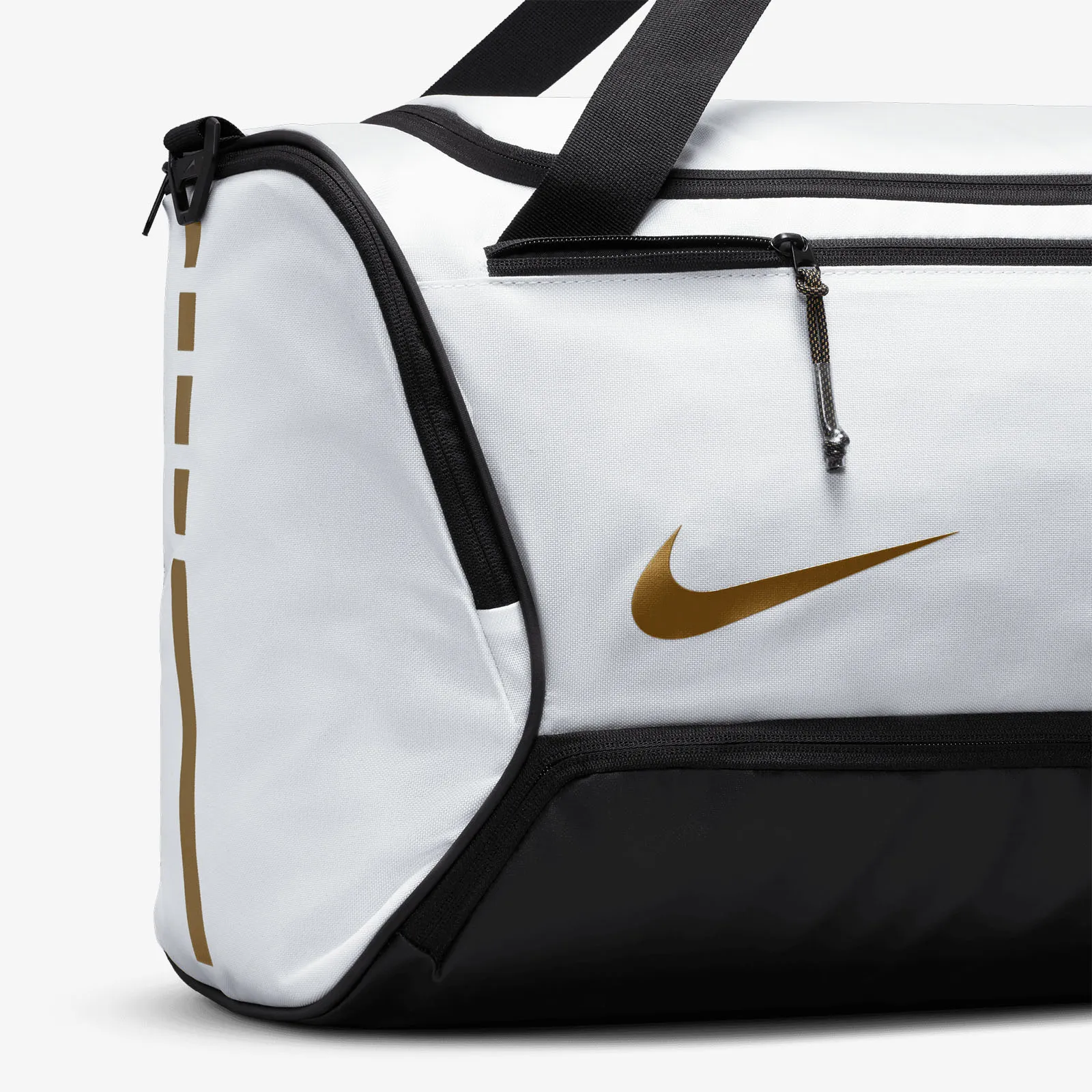 Nike Hoops Elite 57L Basketball Duffle - White/Black/Metallic Gold