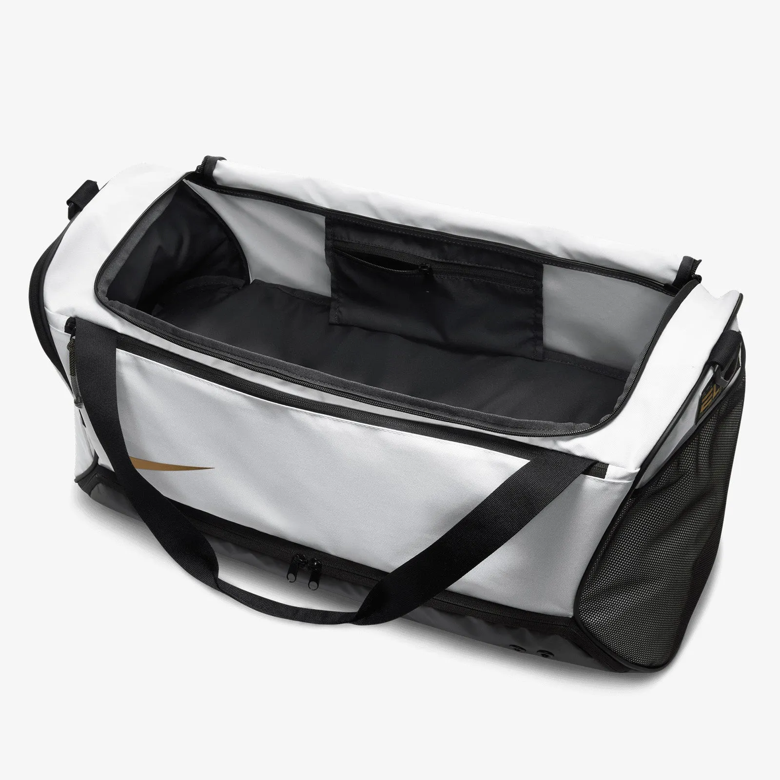 Nike Hoops Elite 57L Basketball Duffle - White/Black/Metallic Gold