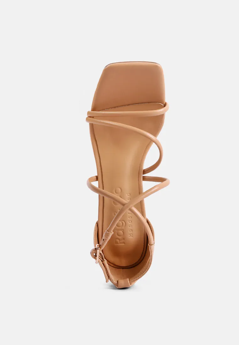 OPULENCE Latte High Heeled Dress Sandals