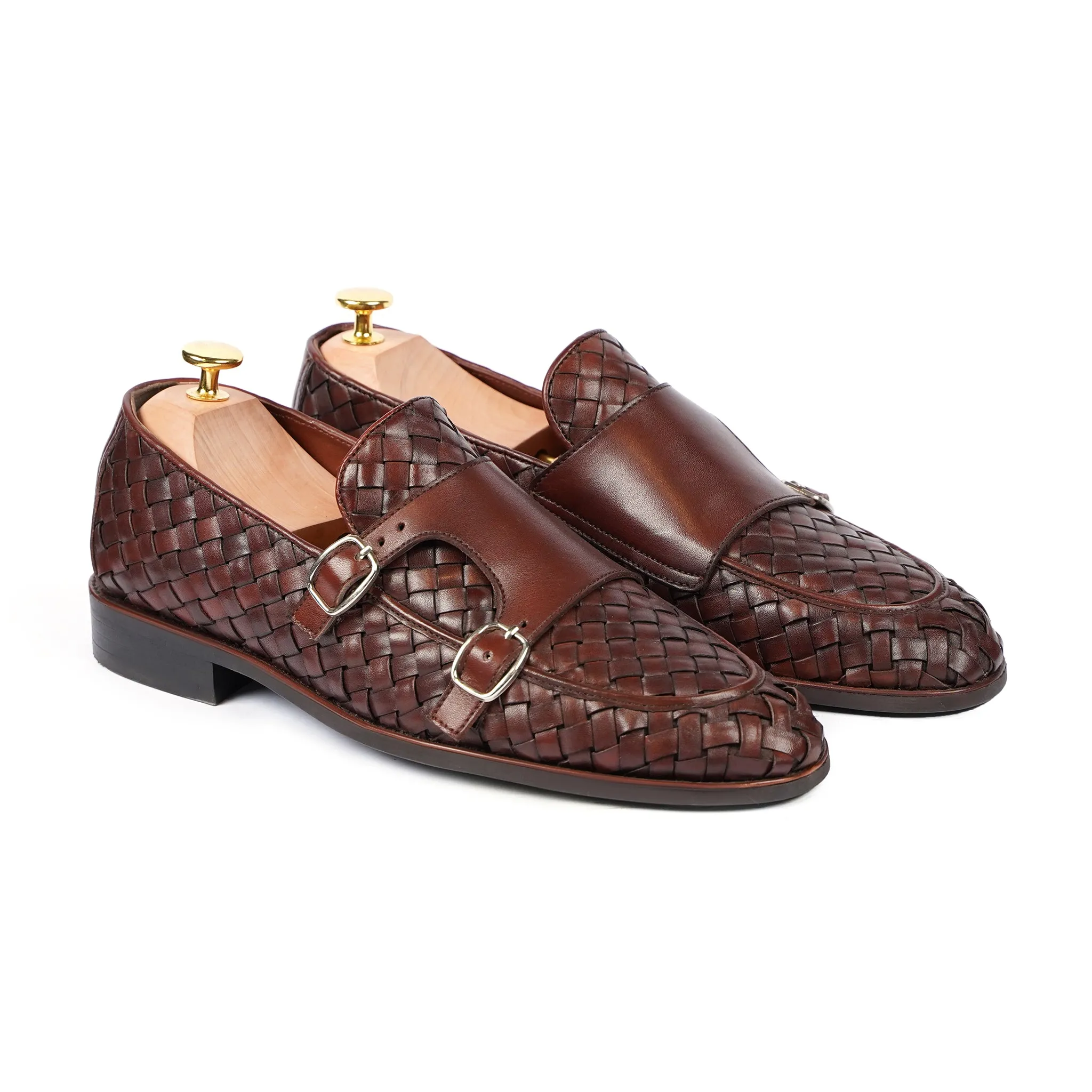 Orwell - Men's Reddish Brown Calf Leather Double Monkstrap