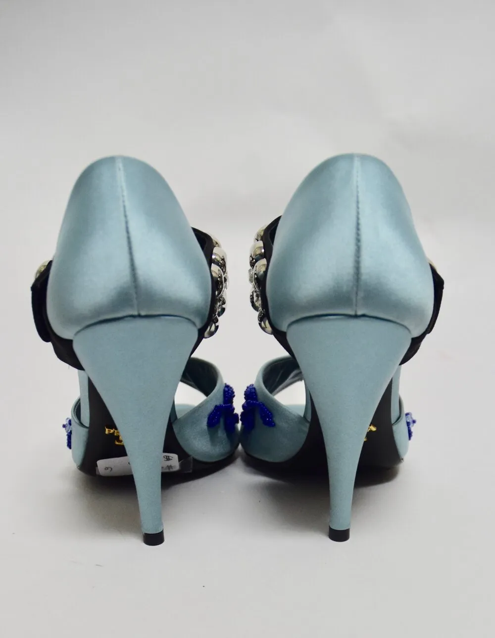 Prada | "Raso Ricamo 2" Azure Satin Pump Sz 6/36