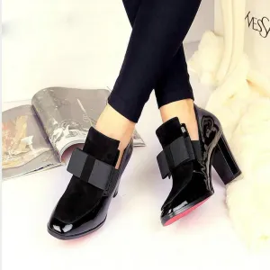 Red Bottom sole high heels pumps square toe genuine leather shoes women ladies black Sexy chaussure femme