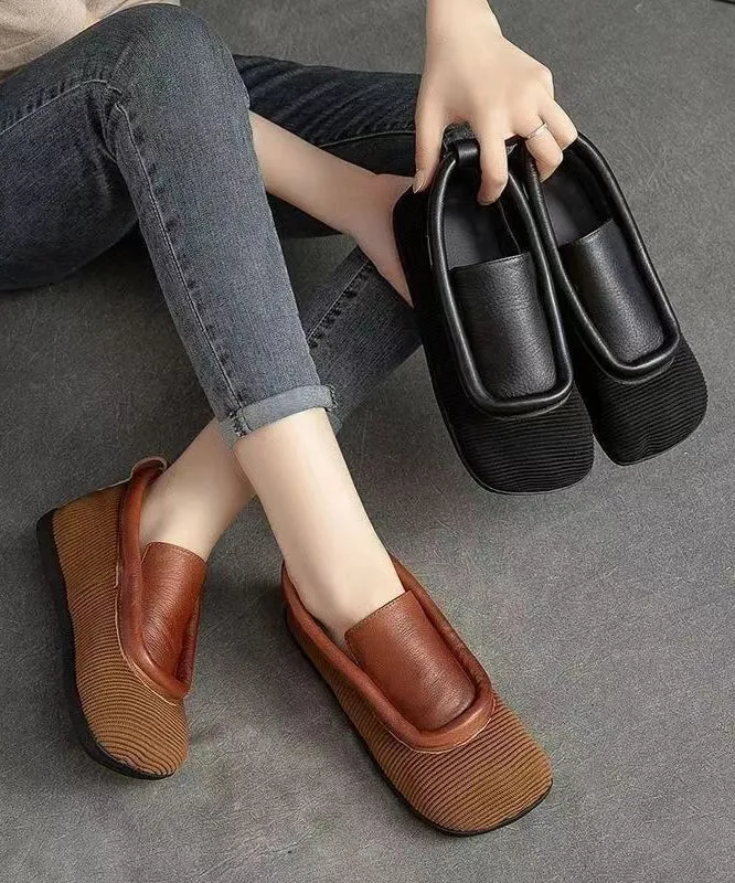 Retro Casual Versatile And Comfortable Cowhide Flat Shoes CZ1017