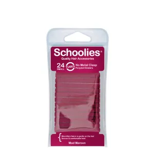 Schoolies Tubes Ponytail Holders 24pc - Mad Maroon