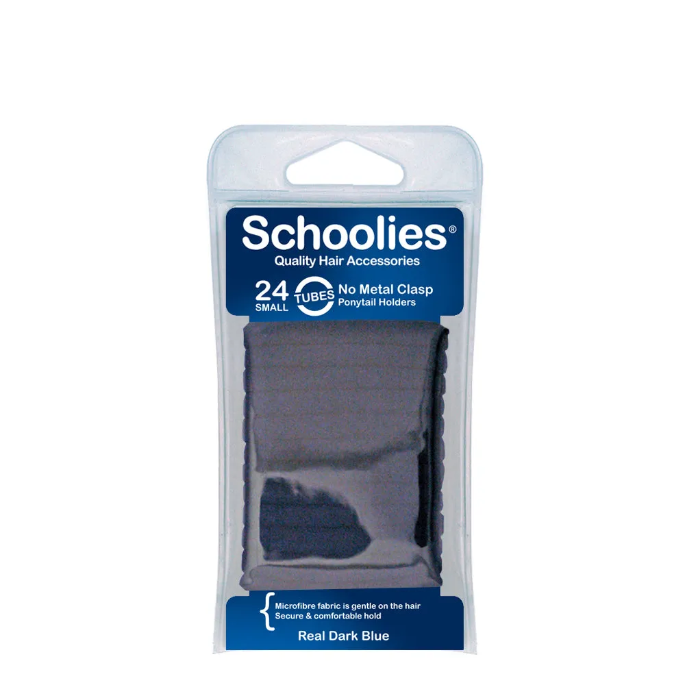 Schoolies Tubes Ponytail Holders 24pc - Real Dark Blue