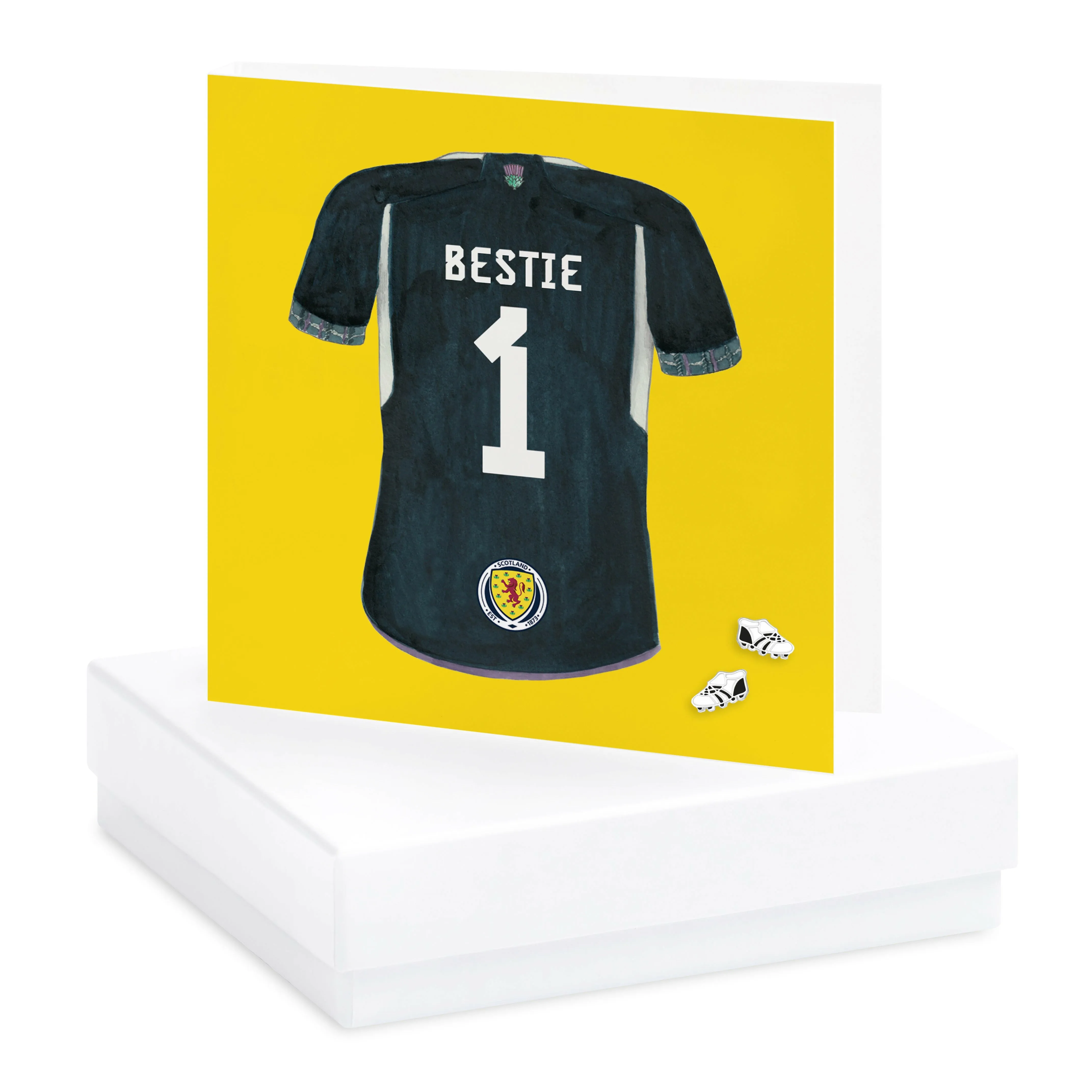 Scotland Football Shirt Bestie 1 Boxed Sterling Silver Earring Card