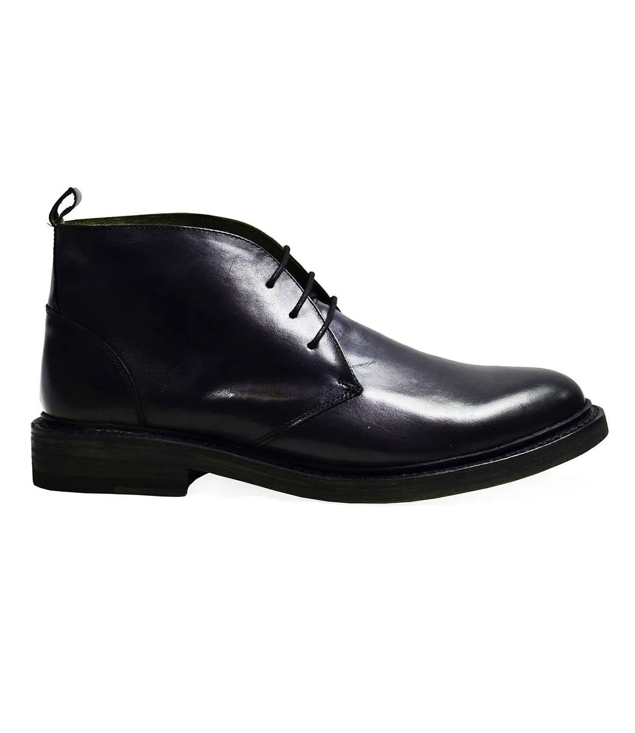 SHELTON Navy Full Leather Boots by Paul Malone