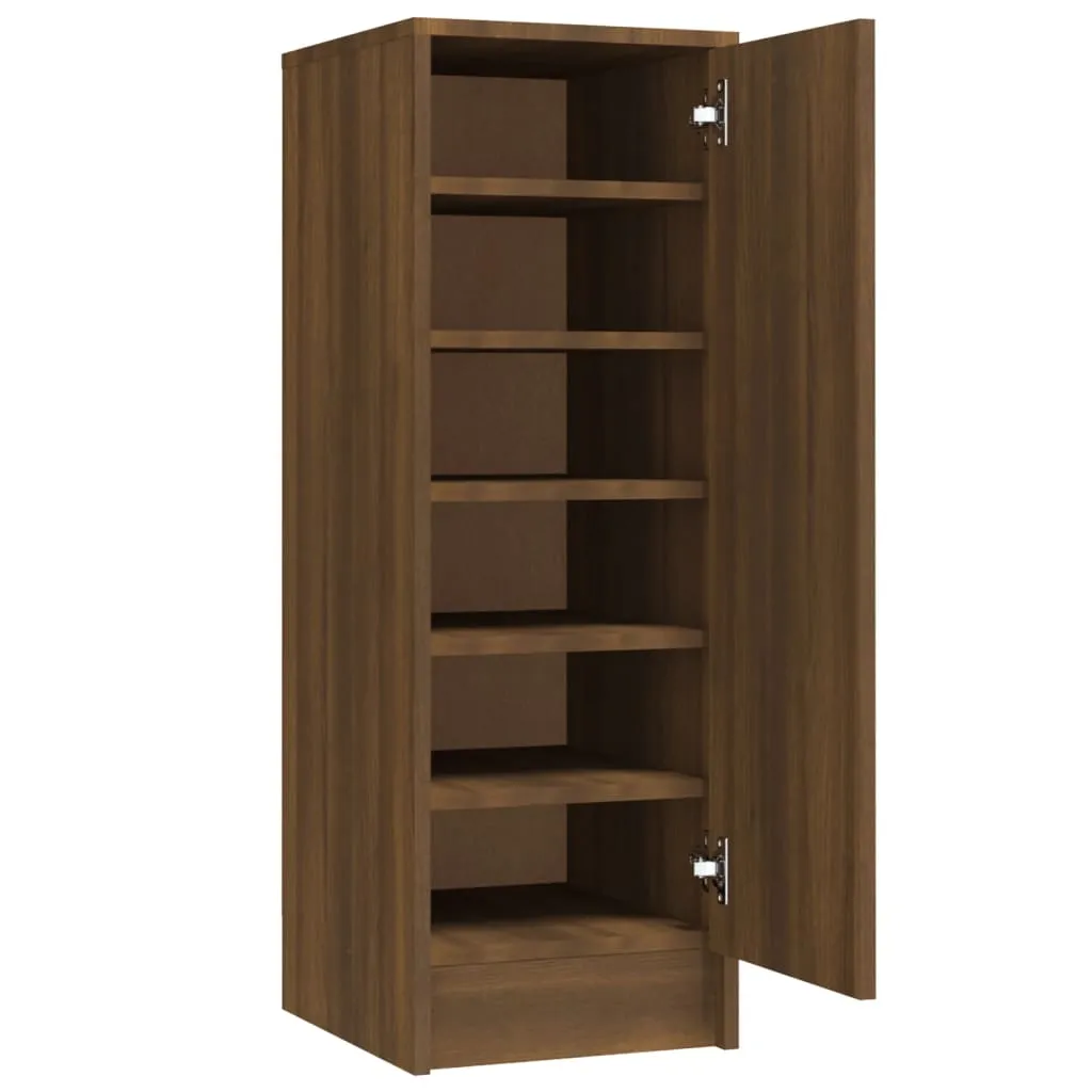 Shoe Cabinet Brown Oak 32x35x92 cm Engineered Wood