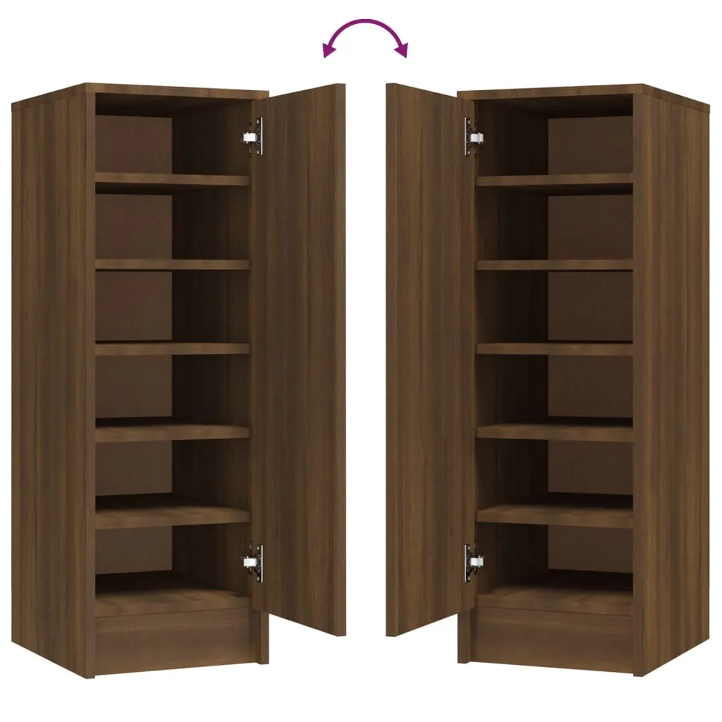 Shoe Cabinet Brown Oak 32x35x92 cm Engineered Wood