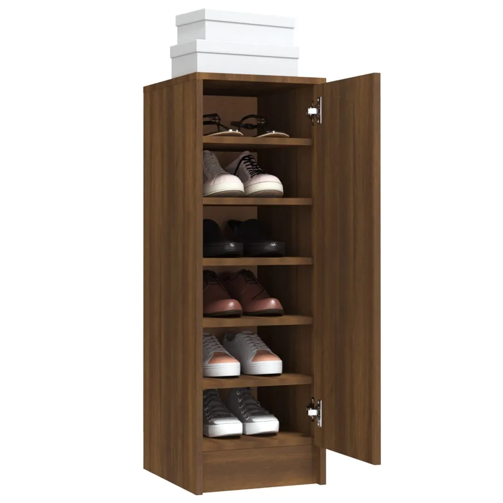 Shoe Cabinet Brown Oak 32x35x92 cm Engineered Wood