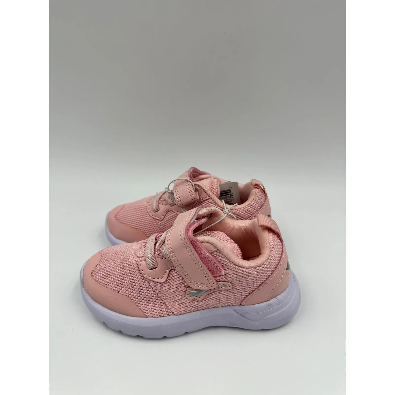 Small Kid Size 7, Pink Sneaker with Straps and White Sole