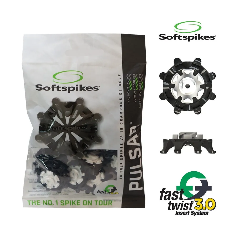 SoftSpikes Pulsar Golf Shoe Spikes / Cleats - FT3.0 Fitting System - Pack of 18