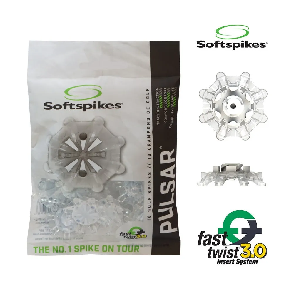 SoftSpikes Pulsar Golf Shoe Spikes / Cleats - FT3.0 Fitting System - Pack of 18