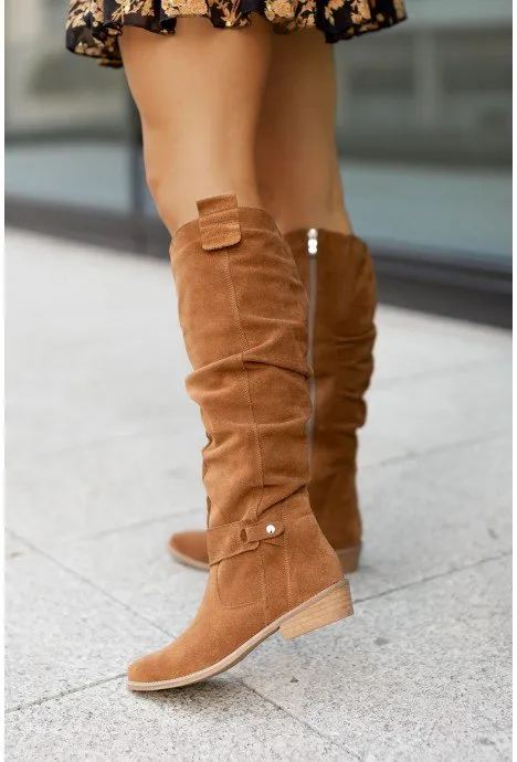 Suede Knee-High Boots