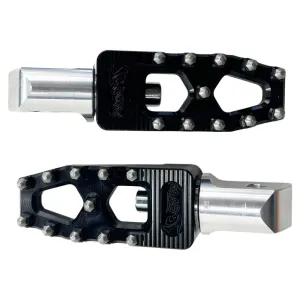 TC Bros. Pro Series Black MX Lite Passenger Foot Pegs for 2018-newer Harley Softail & Pan America