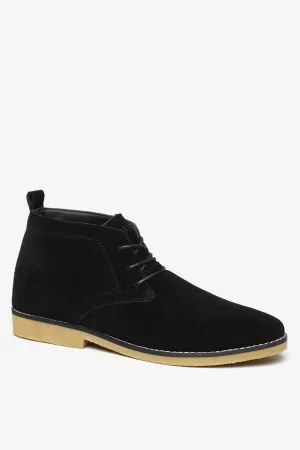 Threadbare Black Suede Desert Mens Boot