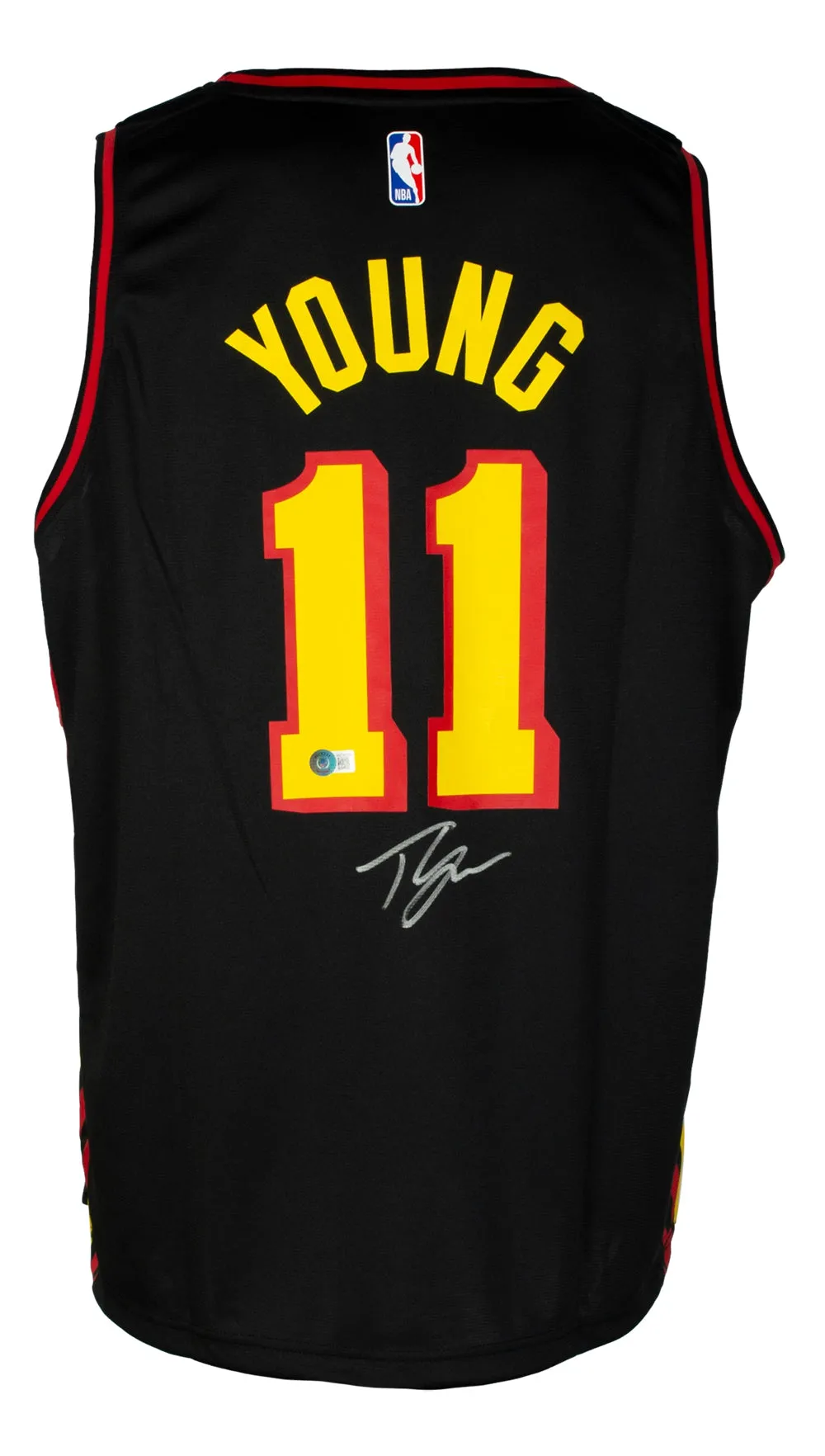 Trae Young Signed Atlanta Hawks Black Fanatics Basketball Jersey BAS ITP