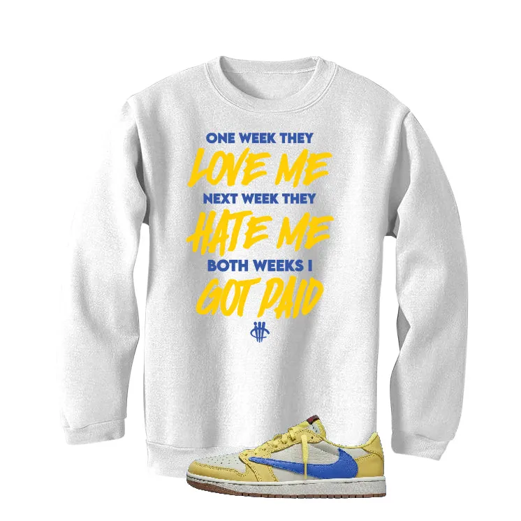 Travis Scott x Air Jordan 1 Low OG “Canary” | illcurrency White T-Shirt (Paid)