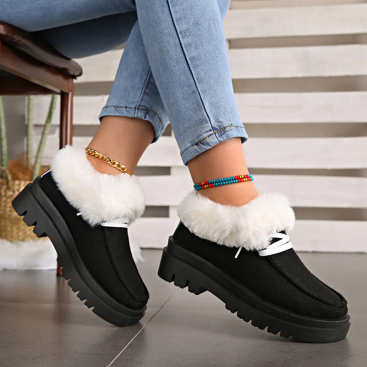 Trendy Cozy Soft Warm Durable Chunky Comfortable Stylish Plush Fashionable Shoes