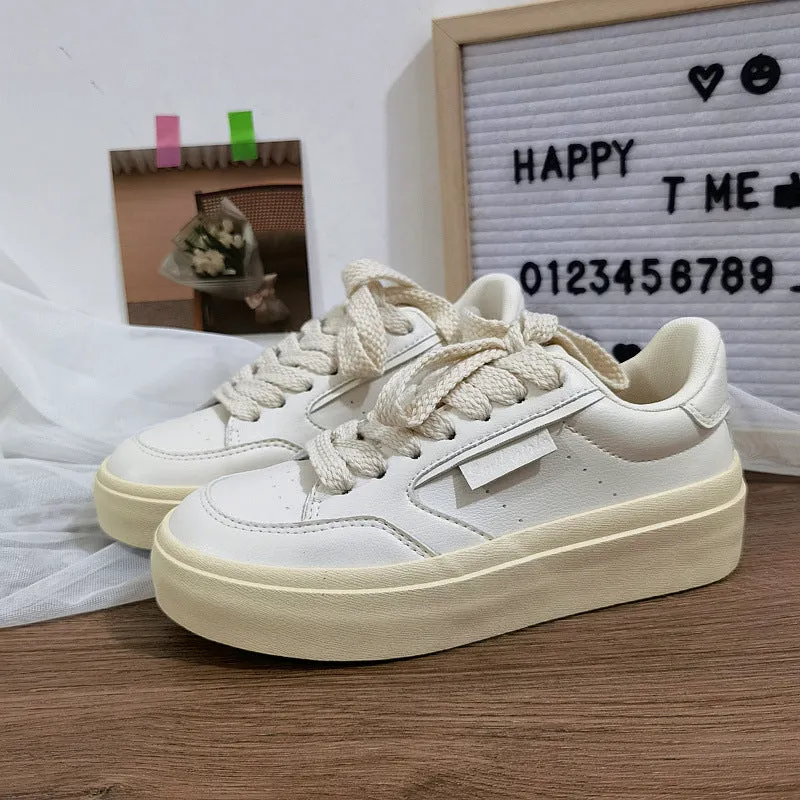 Versatile Milk Tea Color Round Toe Canvas Shoes