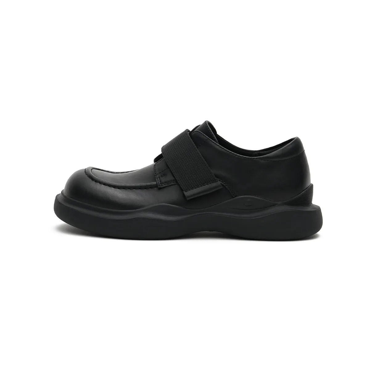 Versatile Round-Toe Velcro-Strap Platform Loafers