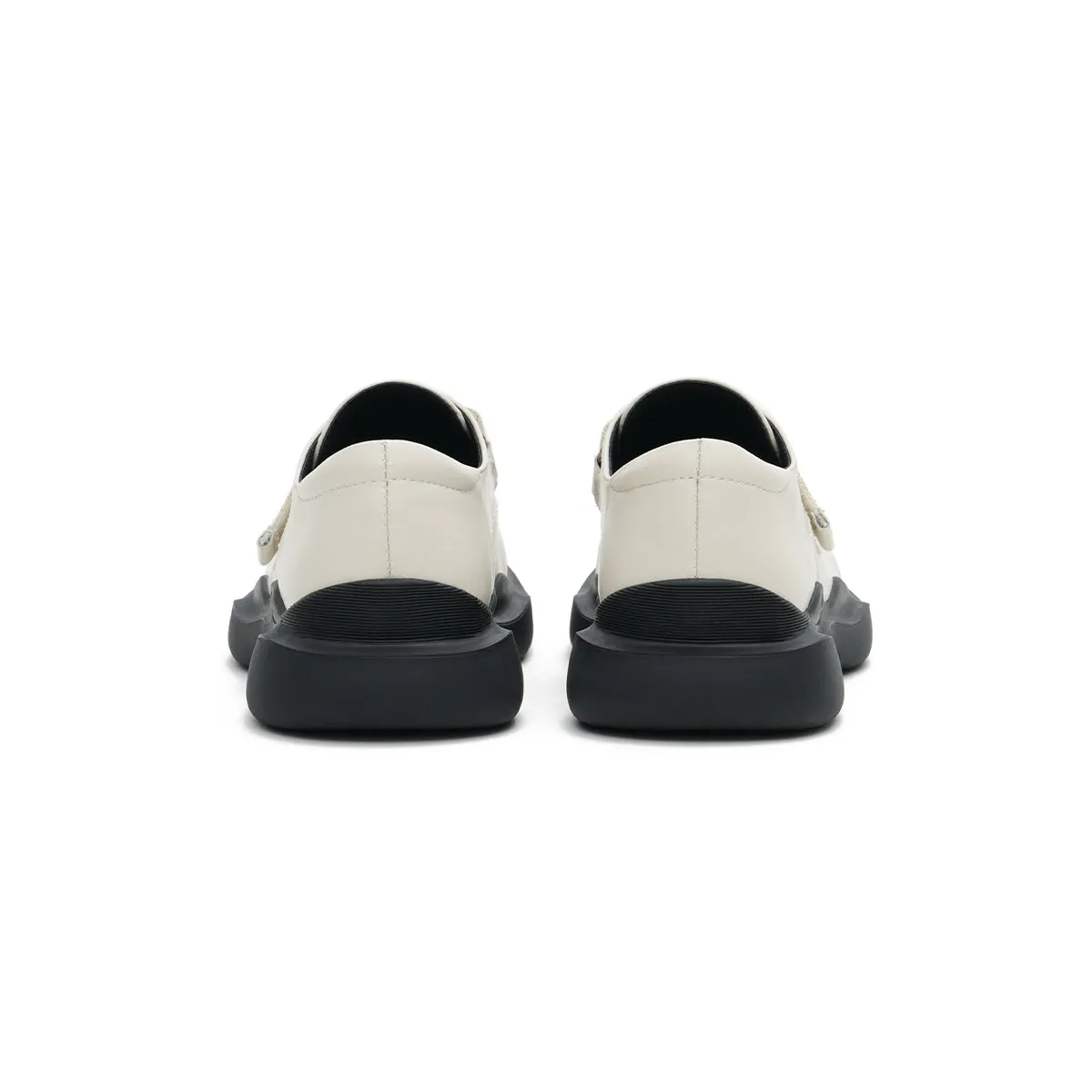 Versatile Round-Toe Velcro-Strap Platform Loafers