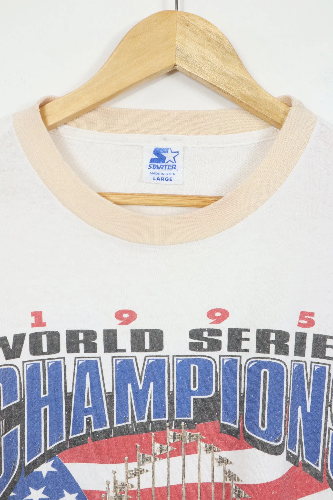 Vintage 1995 Atlanta Braves World Series Champions Ringer Tee