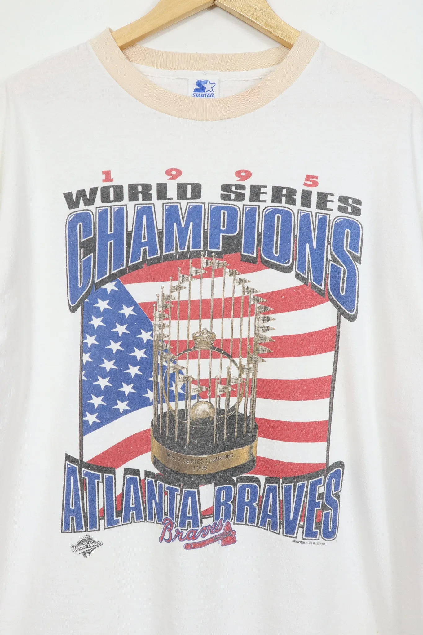 Vintage 1995 Atlanta Braves World Series Champions Ringer Tee