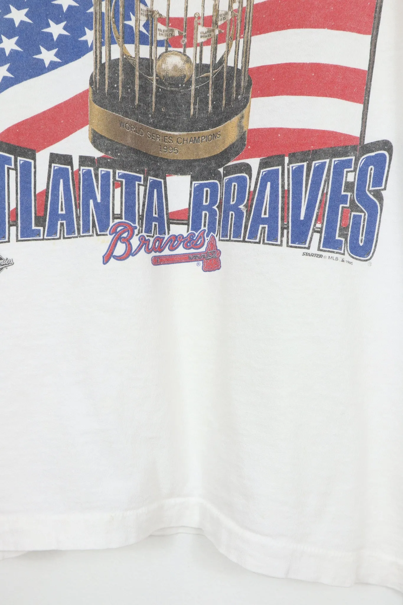 Vintage 1995 Atlanta Braves World Series Champions Ringer Tee