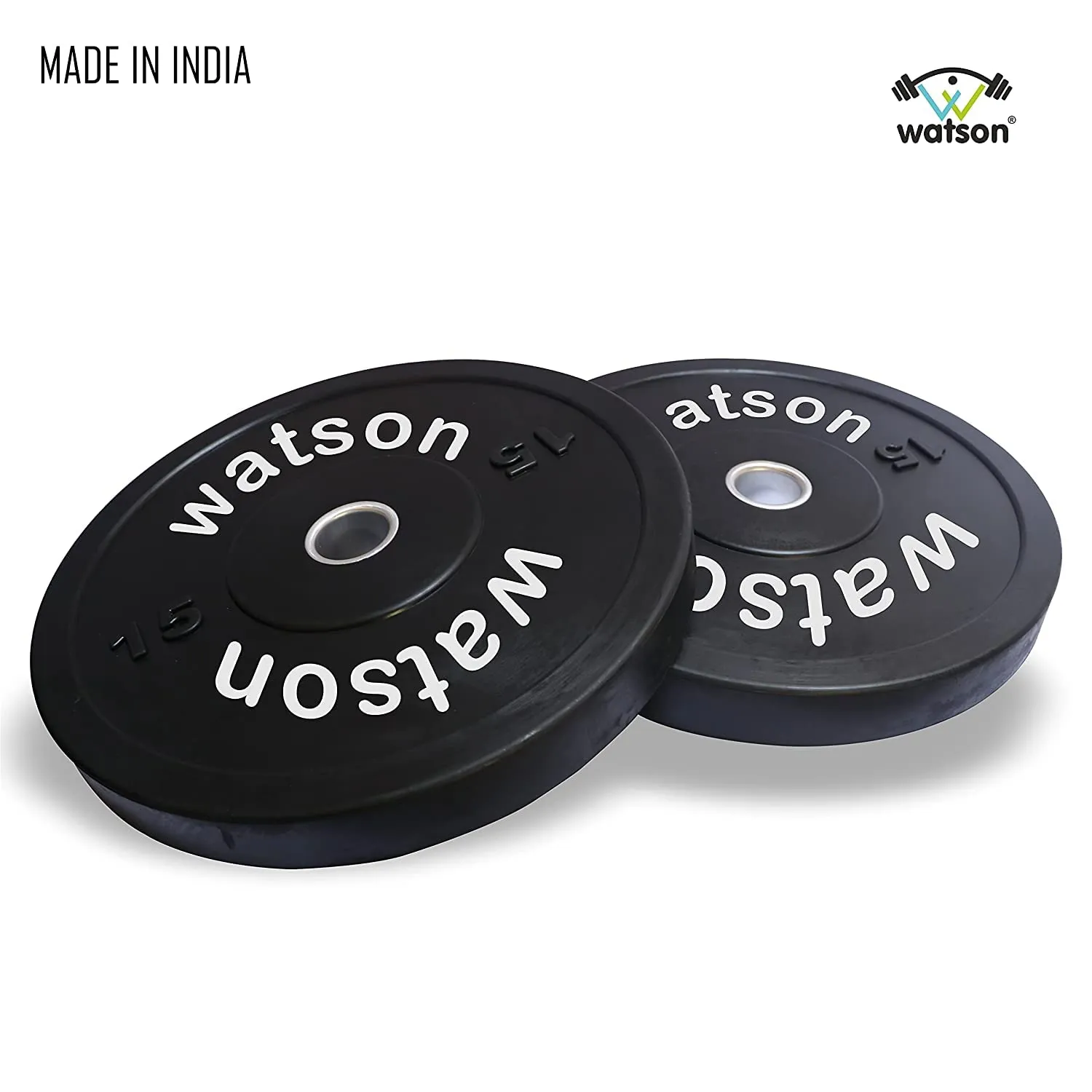 WATSON Weight plates, Bumper Plates, Rubber & Metal Bush, Gym Plates, Weight Lifting Plates (Black- 50Kg Set(2.5Kgx4, 5Kgx4, 10Kgx2))