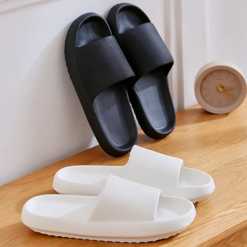 Women's Solid EVA Material Open Toe Studded Anti-slip House Ultra Soft Bath Slippers